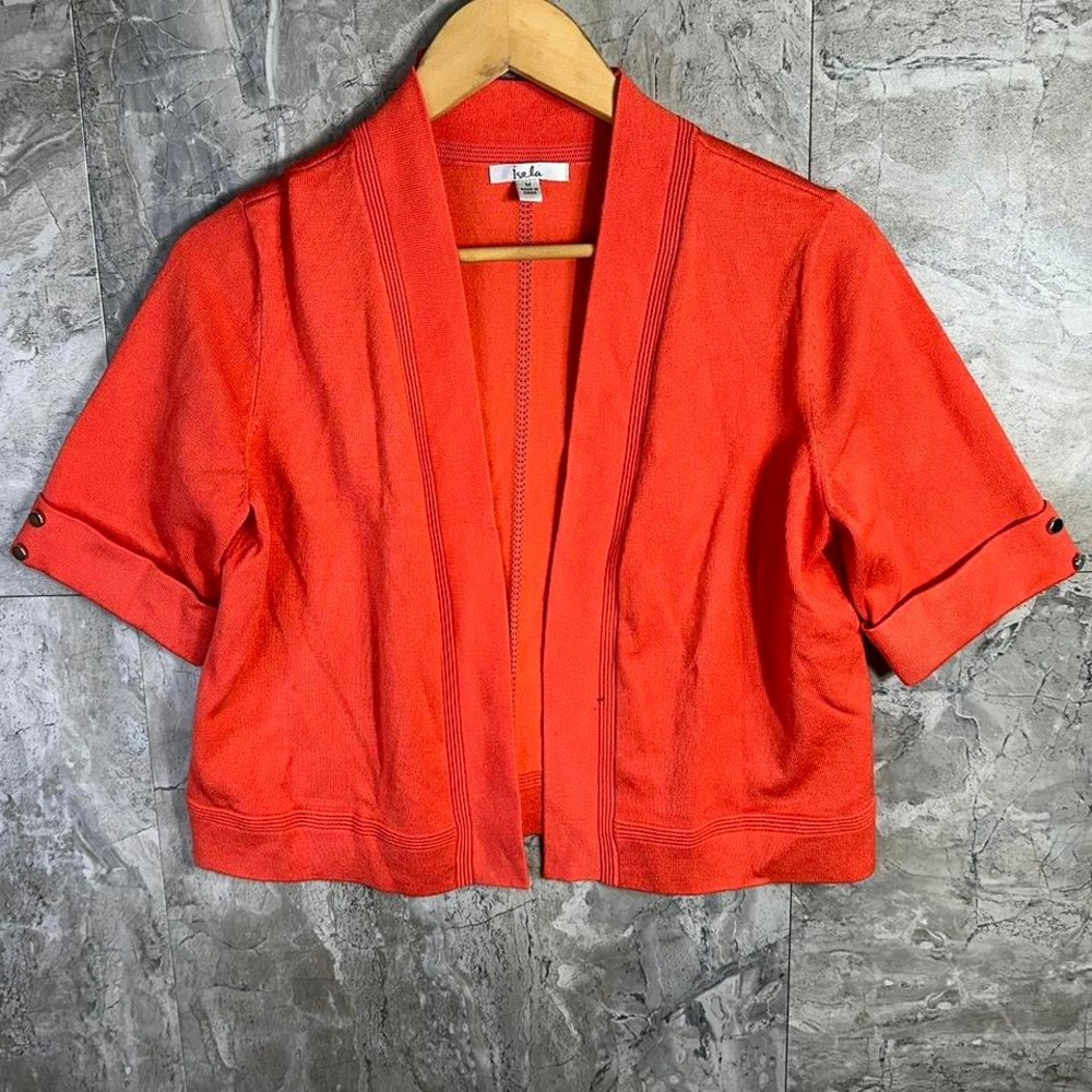 Orange cotton cardigan with buttons Woman's Medium‎ #cardigan